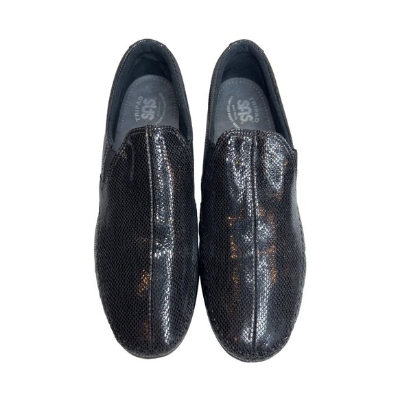 SAS Dream Black Snake Slip On Loafers Size 10 Tripad Comfort Shoes Suppo… - Picture 4 of 10